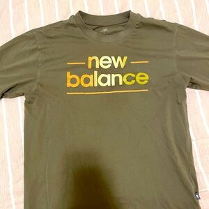 New Balance Men's Green Tee with Yellow Logo